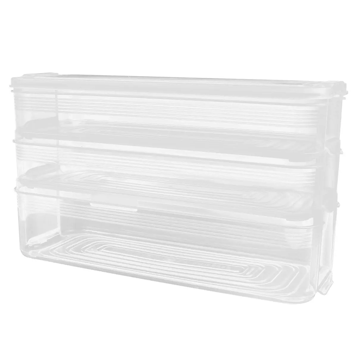 

Удобный пластиковый контейнер для хранения продуктов с 3 ярусами: один глубокий и два неглубоких, для дома, кухни, ресторана, холодильника, для сохранения свежести продуктов