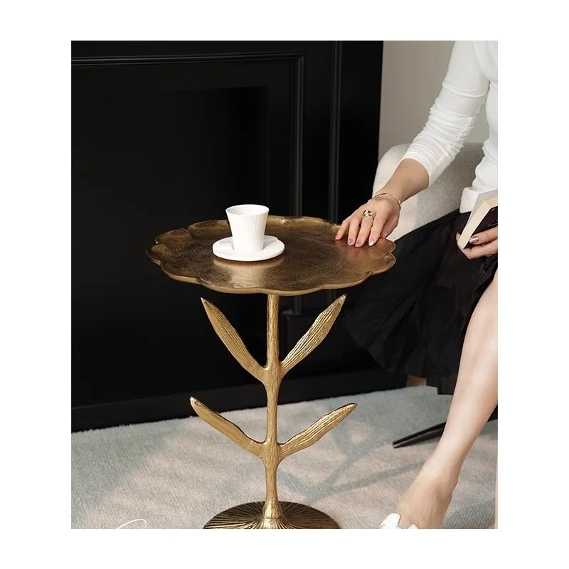 Aluminum side table, creative small coffee table