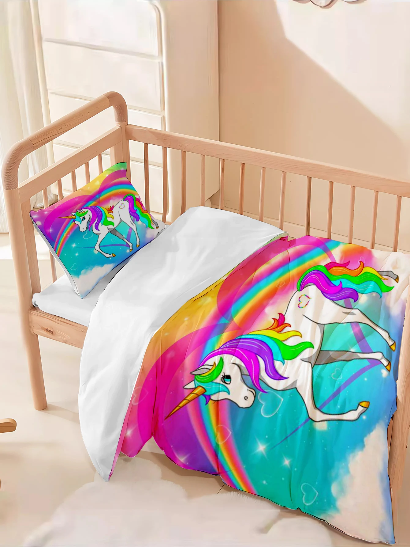 

unicorn Baby/child（No filling material）Duvet Cover Set Bedding Comforter Sets 3D Children'S Bedding Set 2-Piece