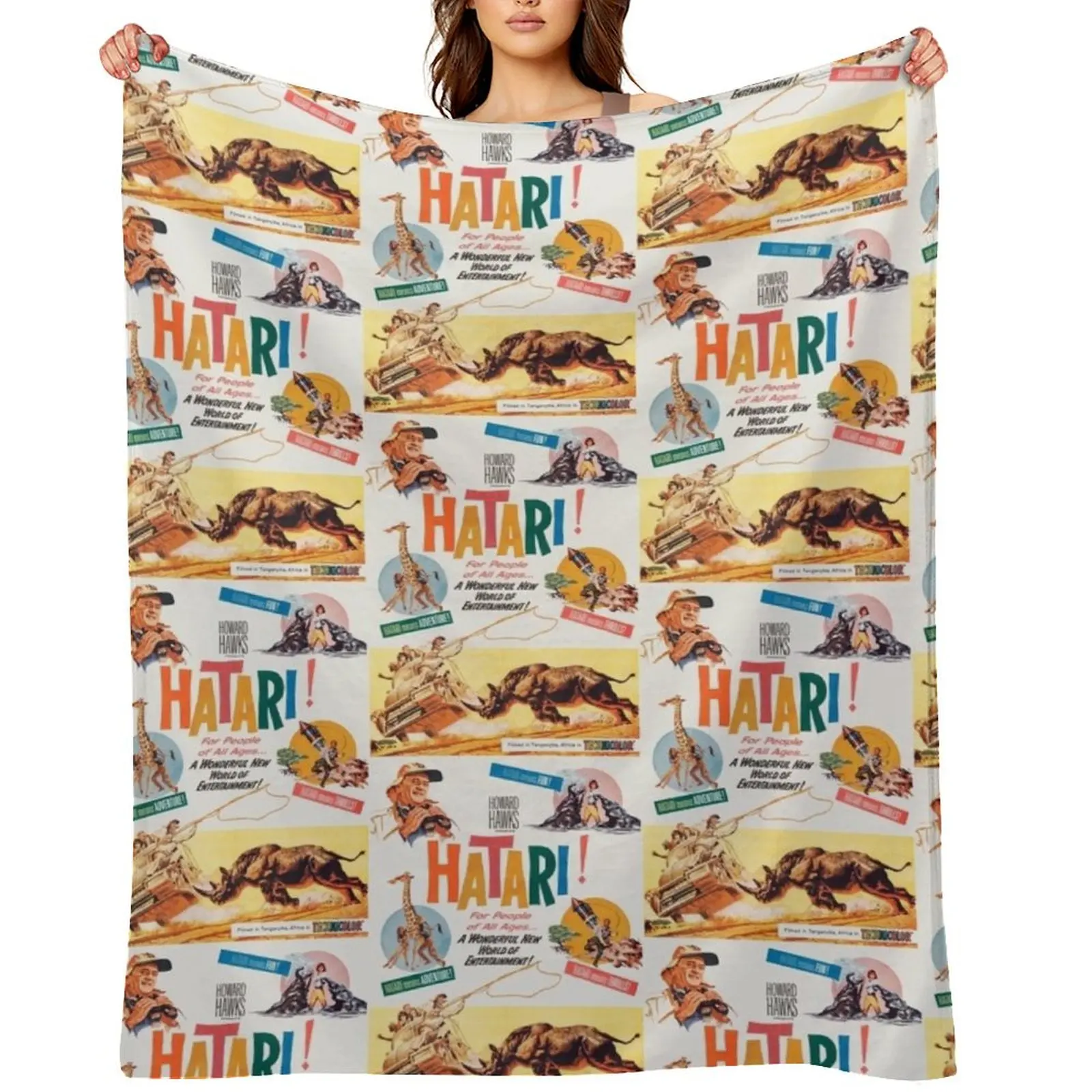 

Hatari! Movie Poster Throw Blanket Stuffeds decorative Thermals For Travel Bed linens Blankets