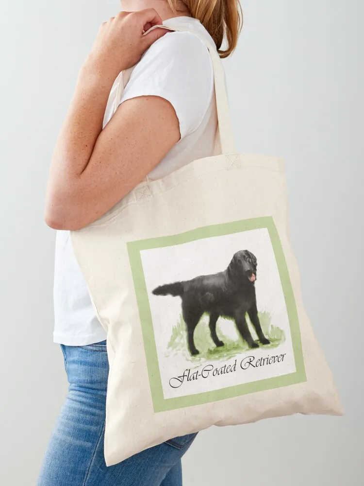 

Flat-Coated Retriever Lovers Art Gifts Tote Bag Canvas Canvas shoulder bag Large bags for women Shopping bags