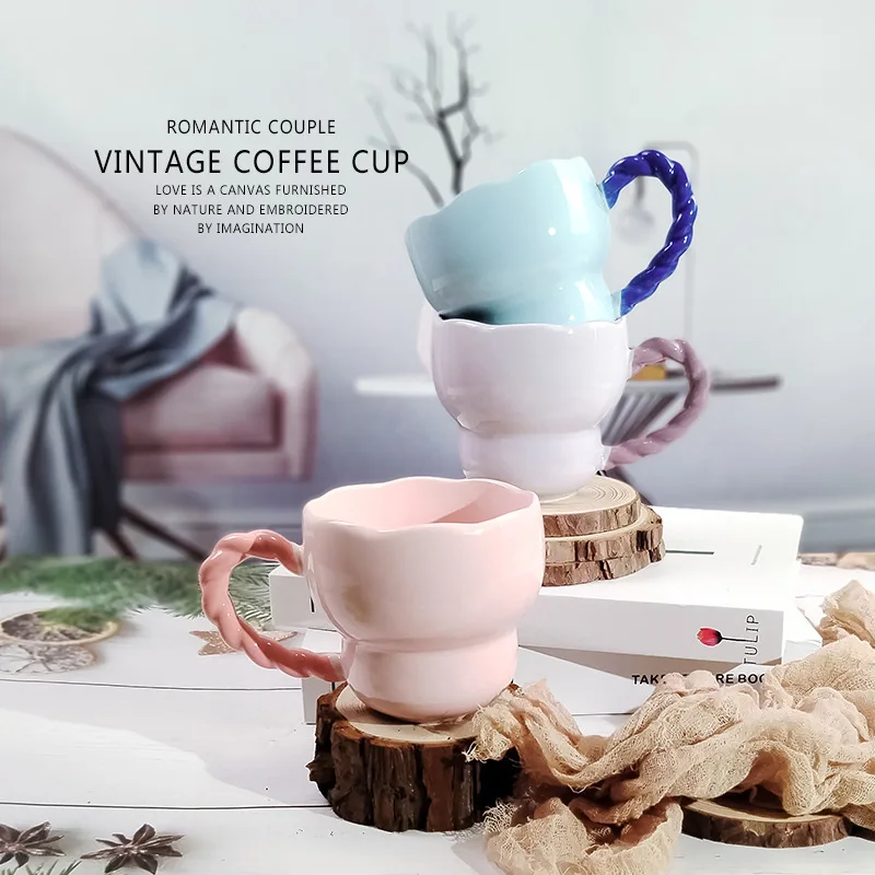 380ml Ceramic Creative Nordic Coffee Cup Cute Office Afternoon Tea Cloud Cup Kitchen Beverage Home Makeup Accessories