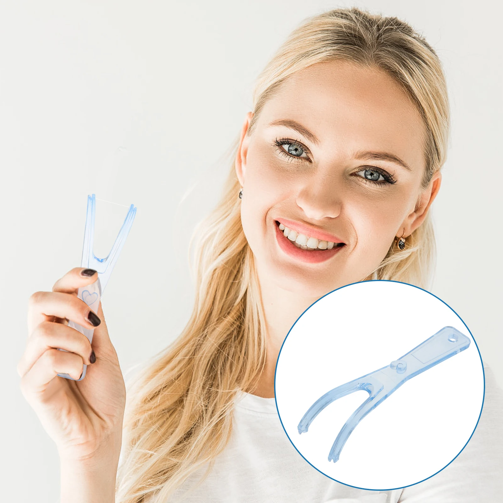 

Dental Floss Holder Deep Clean Teeth Pick Stick Flosser Rack Replaceable PP Material Non Slip Handle Tartar Removal Wax Coated
