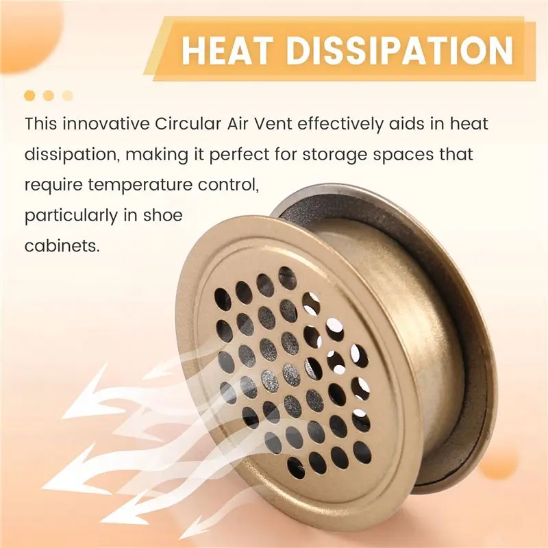 DT17 Furniture Cabinet Ventilation Holes 20Pcs Round Vent Heat Dissipation Decorative Cover Wardrobe Exhaust Vent