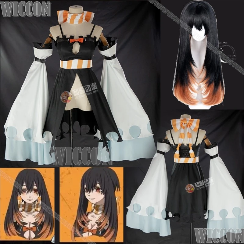 

Amo Empool аниме GACHIAKUTA The Lady of Penta Косплей Костюм Черное платье Парик Полный комплект одежды Женщина Девушка Хэллоуин Comic Con Костюм