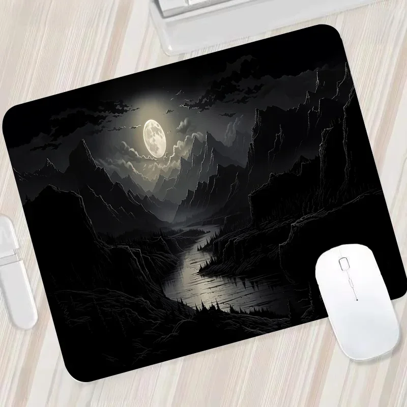 Night Moonlight Large Size Mouse Pad 900x400, E-sports Anti-Slip, Learning Table Pad Game Player Mouse Pad Desktop Accessories