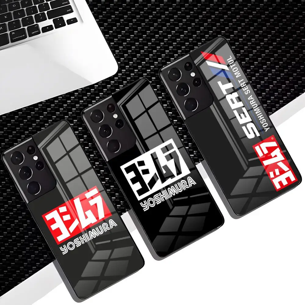 Coole Y-YoshimuraS Handyhülle für Samsung S26 S25 Edge S24 S23 S22 S21 S20 Ultra Plus FE Glasabdeckung