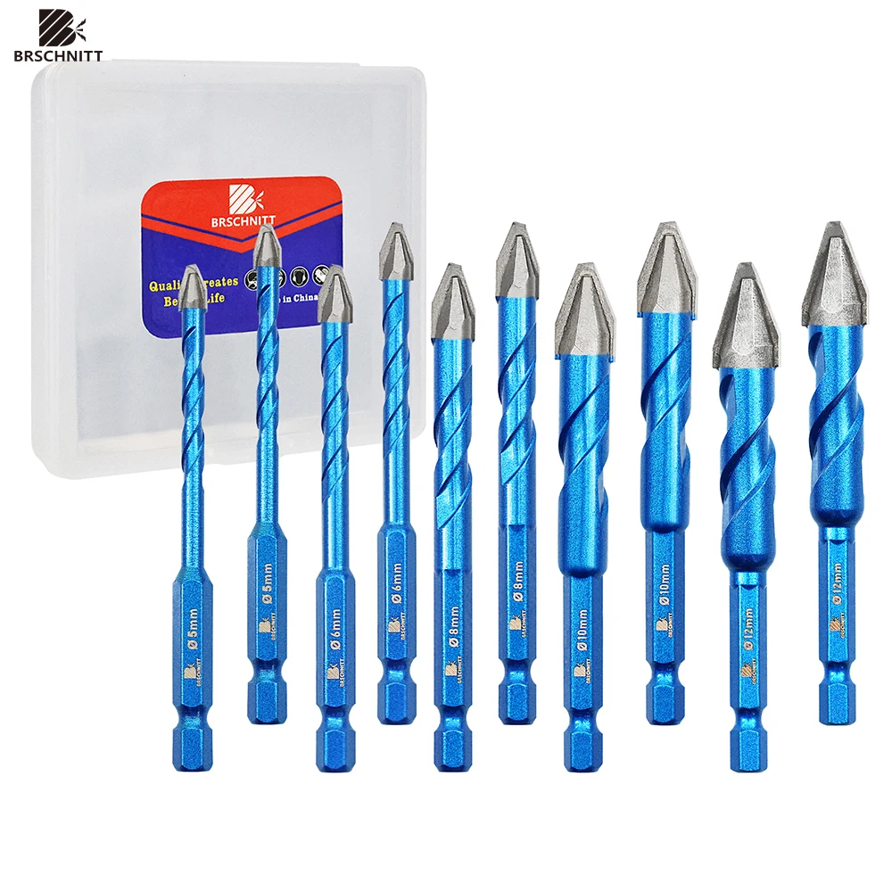 5pcs Drill Core Bit Sets For Plastic Wood Tile Quick Fit Shank Hex Shank Masonry Bit Masonry Glass Screw Carbide Eccentric Drill