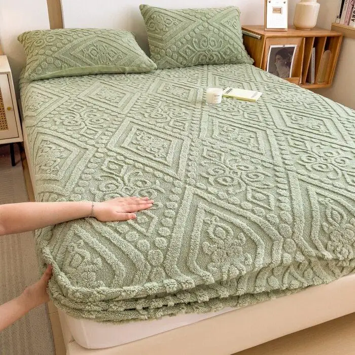 new-warm-3d-cutout-tapestry-bedding-cover-mattress-protector-winter-fleece-insertion-chinese-wedding-pattern-bedding-set