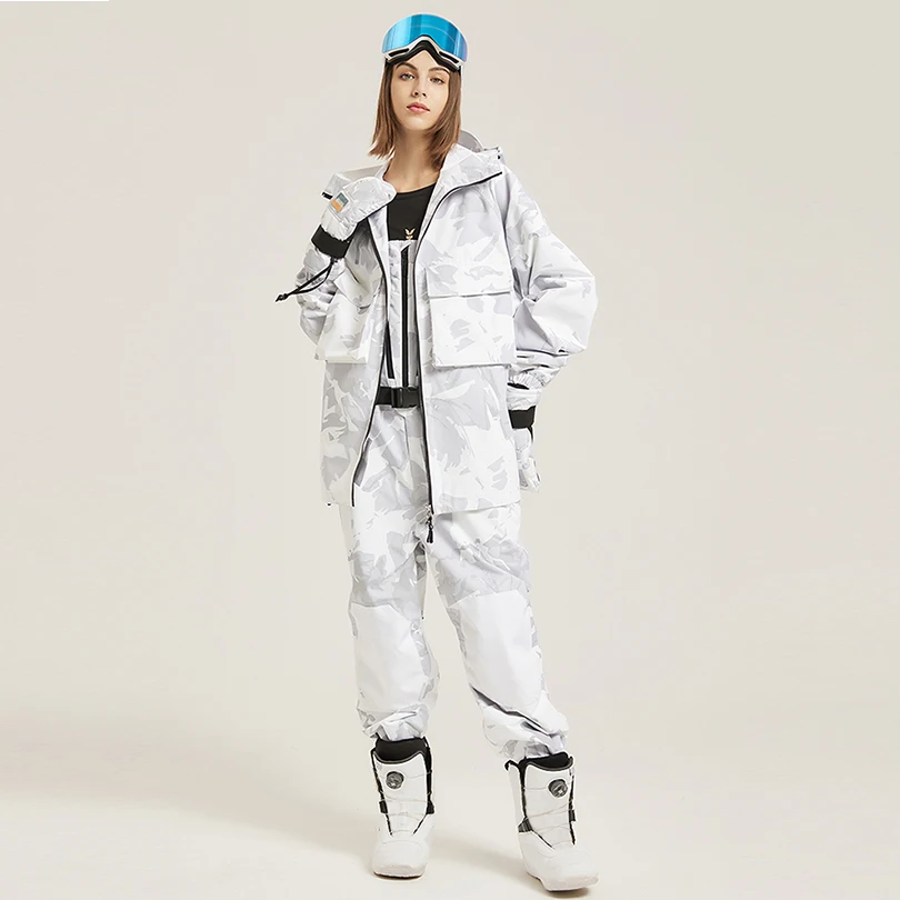 Dikke ski-jumpsuit voor heren en dames, snowboardjas en -broek, warm pak, winterkleding, waterdichte overall, buitensport