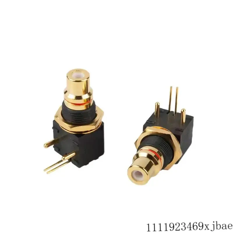 

2PCS Copper Gold Plated RCA Terminal Female Jack PCB Socket Connector Right Angle For DAC Decoder Digital Coaxial Input/Output