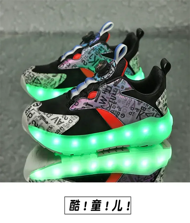 รองเท้าสเก็ตกีฬาหัวเข็มขัดหมุนสี่ล้อสำหรับเด็กเด็กหญิงเด็กชายรองเท้าใส่เดินเบาระบายอากาศได้สำหรับนักเรียนมัธยมต้น