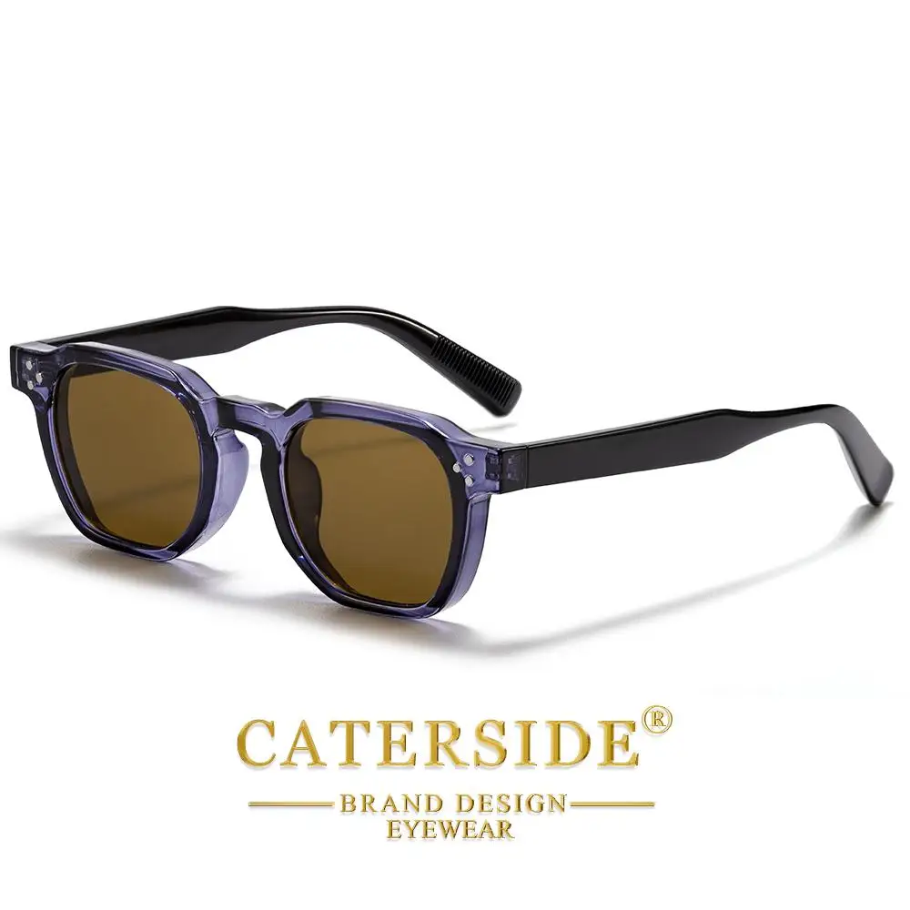 CATERSIDE Modische Herren-Sonnenbrille Markendesign Quadratische Punk-Sonnenbrille Damen Outdoor Reise Party Dekoration Geschenk Brille UV400 – Detail 13