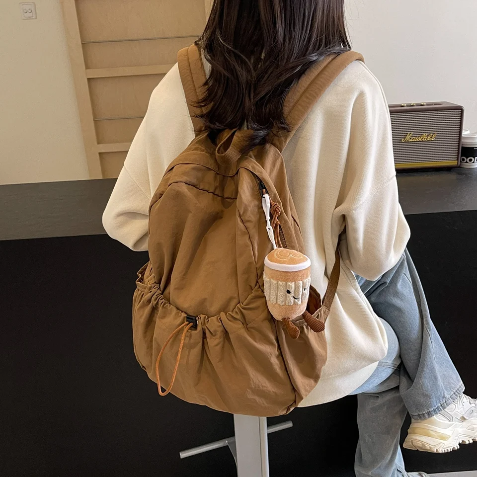 Solid Oxford Backpacks For Women Korea Lazy Style Leisure Or Travel Bags College Style Cloth School Bags For Men Soft Light Bag