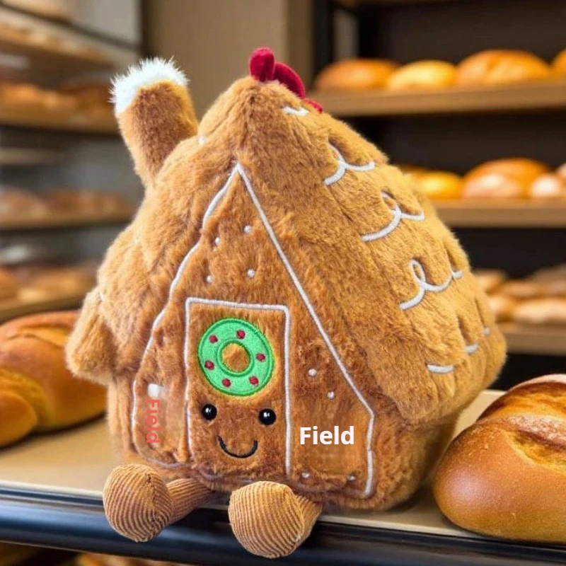 متعة عيد الميلاد بيت الزنجبيل أفخم دمية لطيف منزل صغير دمية عطلة الديكور وسادة هدية عيد الميلاد