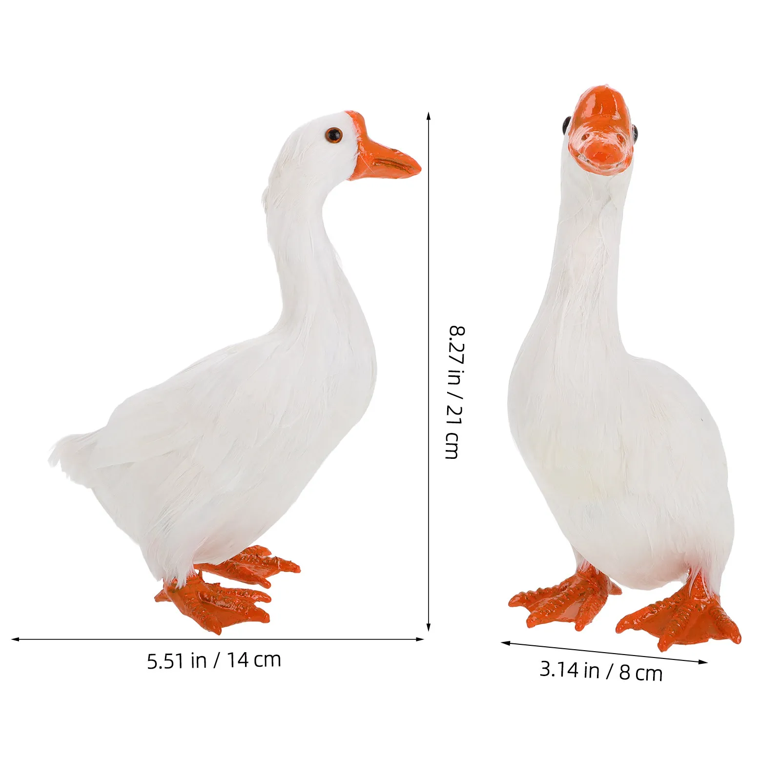 Realistic White Goose Garden Statue Lifelike Animal Sculpture for Outdoor Lawn Patio Courtyard Decoration Educational Home Desk