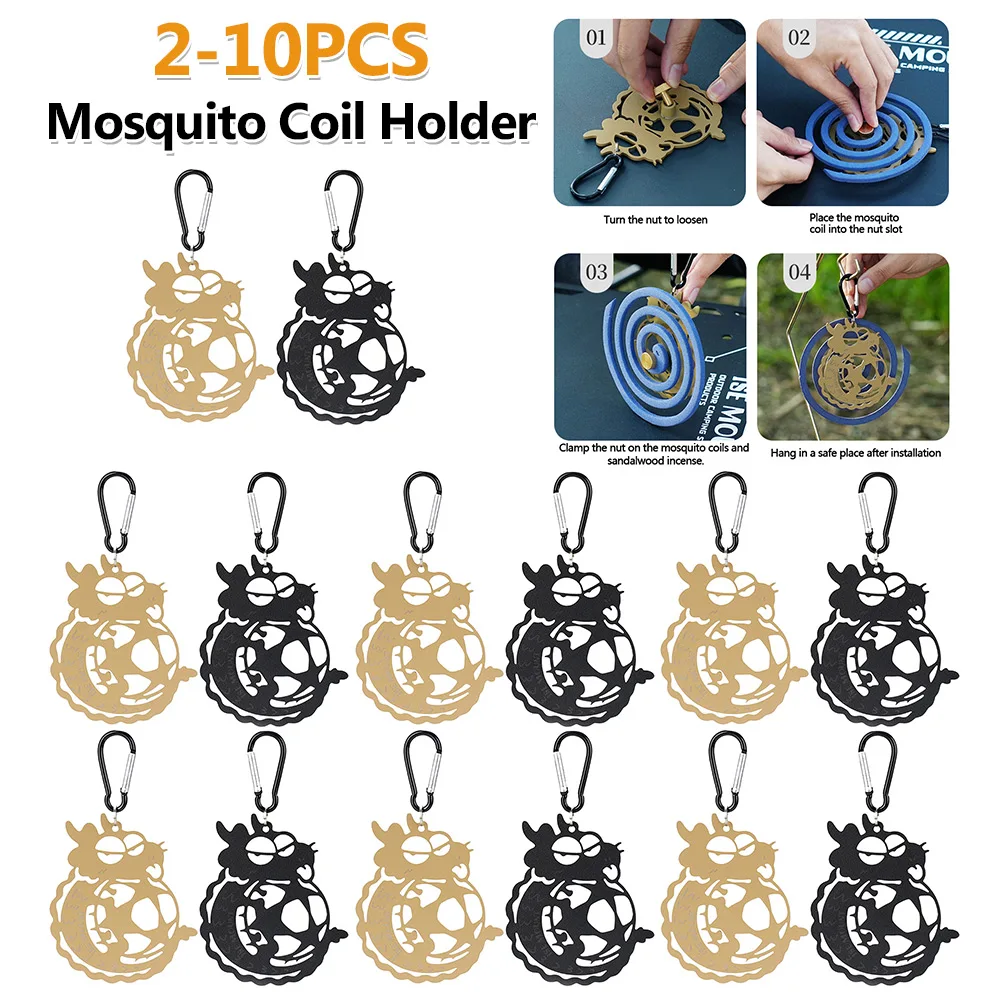 2-10PCS Mosquito Coil Holder Dragon Shaped Outdoor Storage Buckle Multifunctional Portable Metal Hook Outdoor Camping Gear