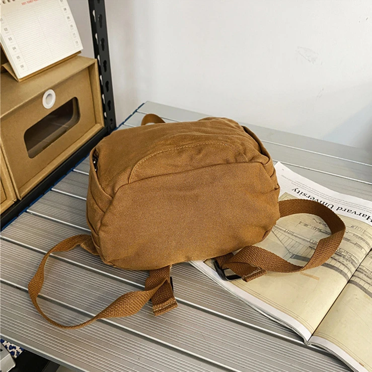 Teenager Casual Small Size Canvas Fabric School Book Backpack 2024 Female Travel High Street Soft Cloth Klein Blue Knapsack Bag