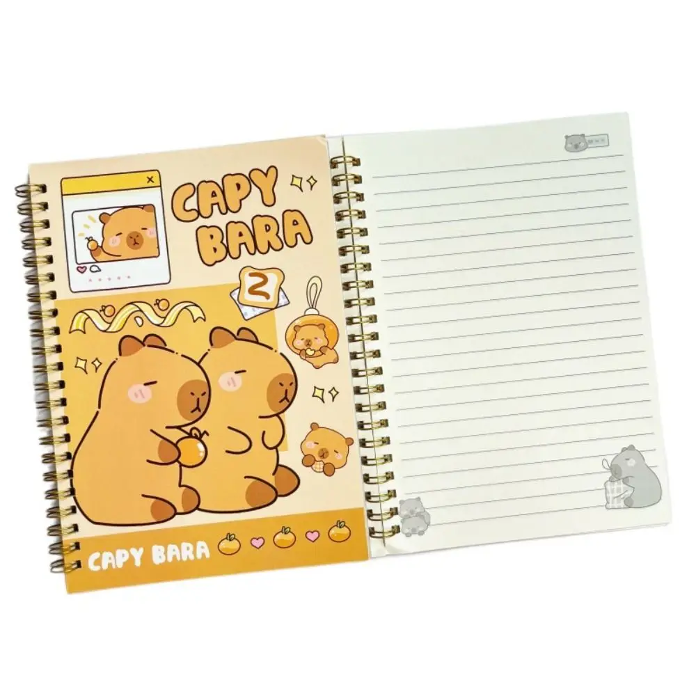 Cartoon A5 Lose blatt Notizbuch horizontale Linie Capybara Ring Binder Notizblock Journal Planer Lern zubehör