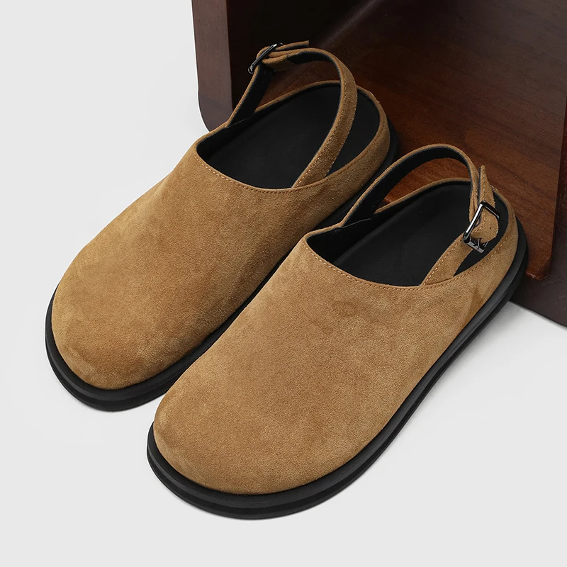 Summer New Popular Item Boken Shoes No Heel Flat Buckle Anti Slip Breathable Anti Suede Simple Atmospheric Trendy Shoes