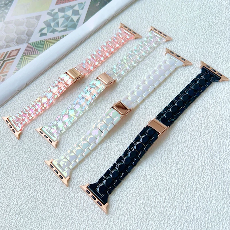 Resin Strap For  Apple Watch Ultra band 49mm 45mm 44mm 42mm 38mm 40mm 41mm Slim Light Bracelet For iWatch serie 8 7 6 SE 5 4 3