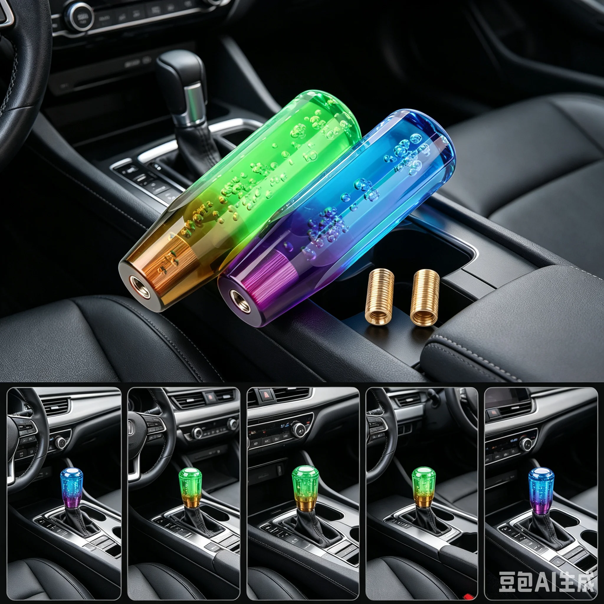 Universal Car Octagon Crystal Manual Bubble Gear Stick Shift Shift Knob 150mm MT AT Fit For Honda Toyota Nissan Mitsubishi Ford