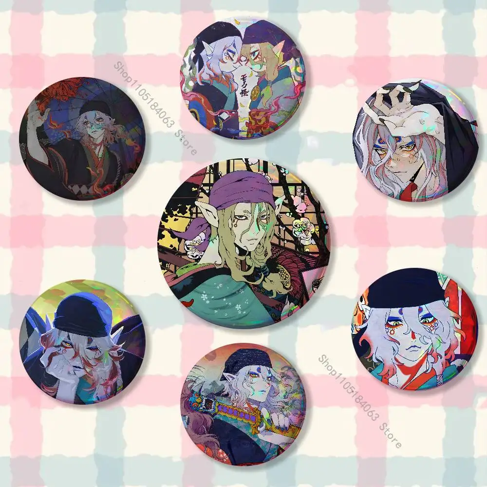 

Anime M-Mononoke Creative Round Badge Button Pin Bag Decor Fans Collection Friends Gift Brooch