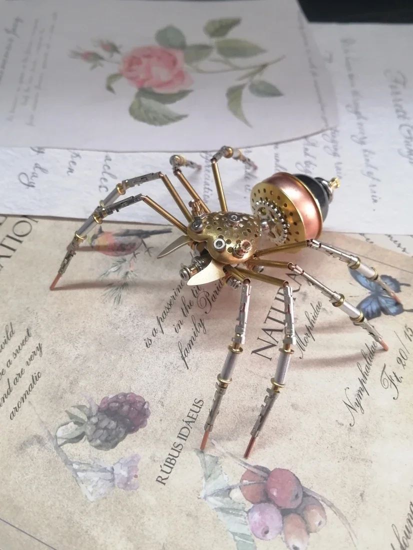 Kit de modèle d'araignée sautante en métal, insectes mécaniques Steampunk, puzzles 3D, modèles d'assemblage en métal, puzzle jouet