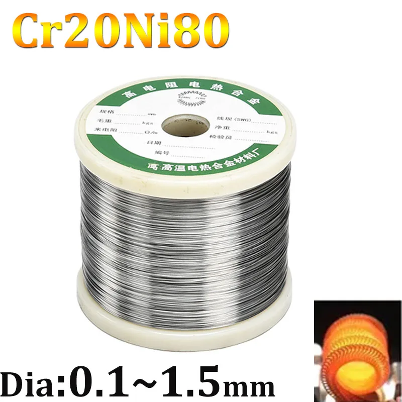 Cr20Ni80 Wire Cutting Foam Resistance Wires Alloy Heating Yarn Sealing Machine Resistance High Temperature Diameter 0.1-1.5mm