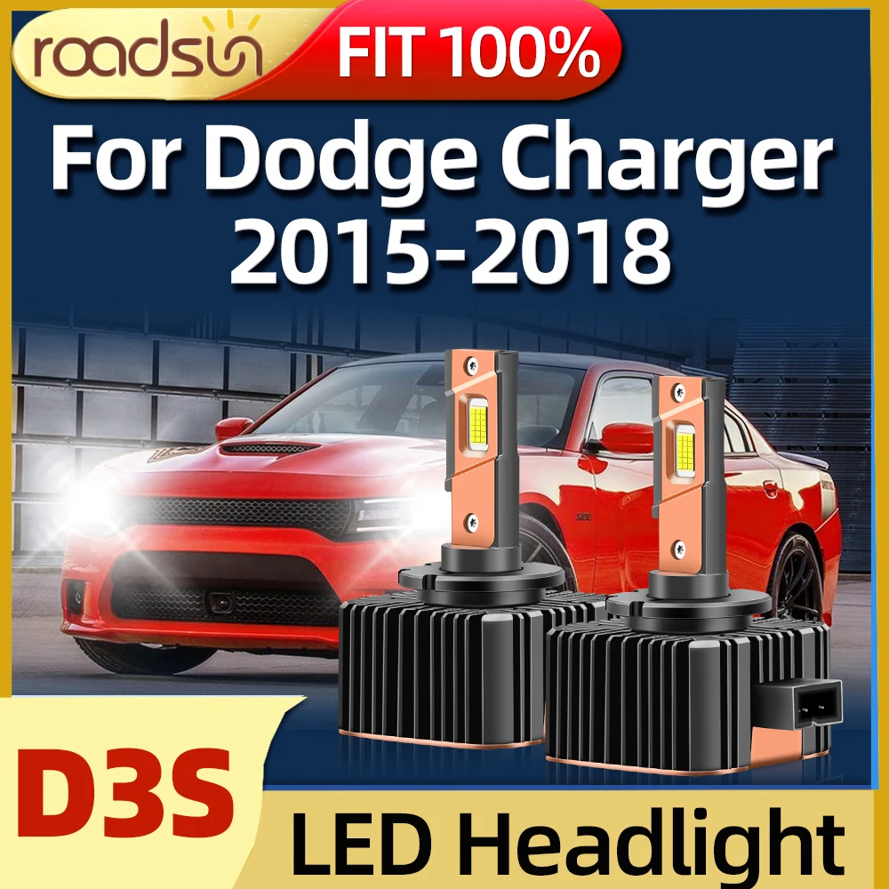 

Roadsun Car Headlights LED Bulb D3S 12V 120W 6000K CSP Chip Fit For Dodge Charger 2015 2016 2017 2018