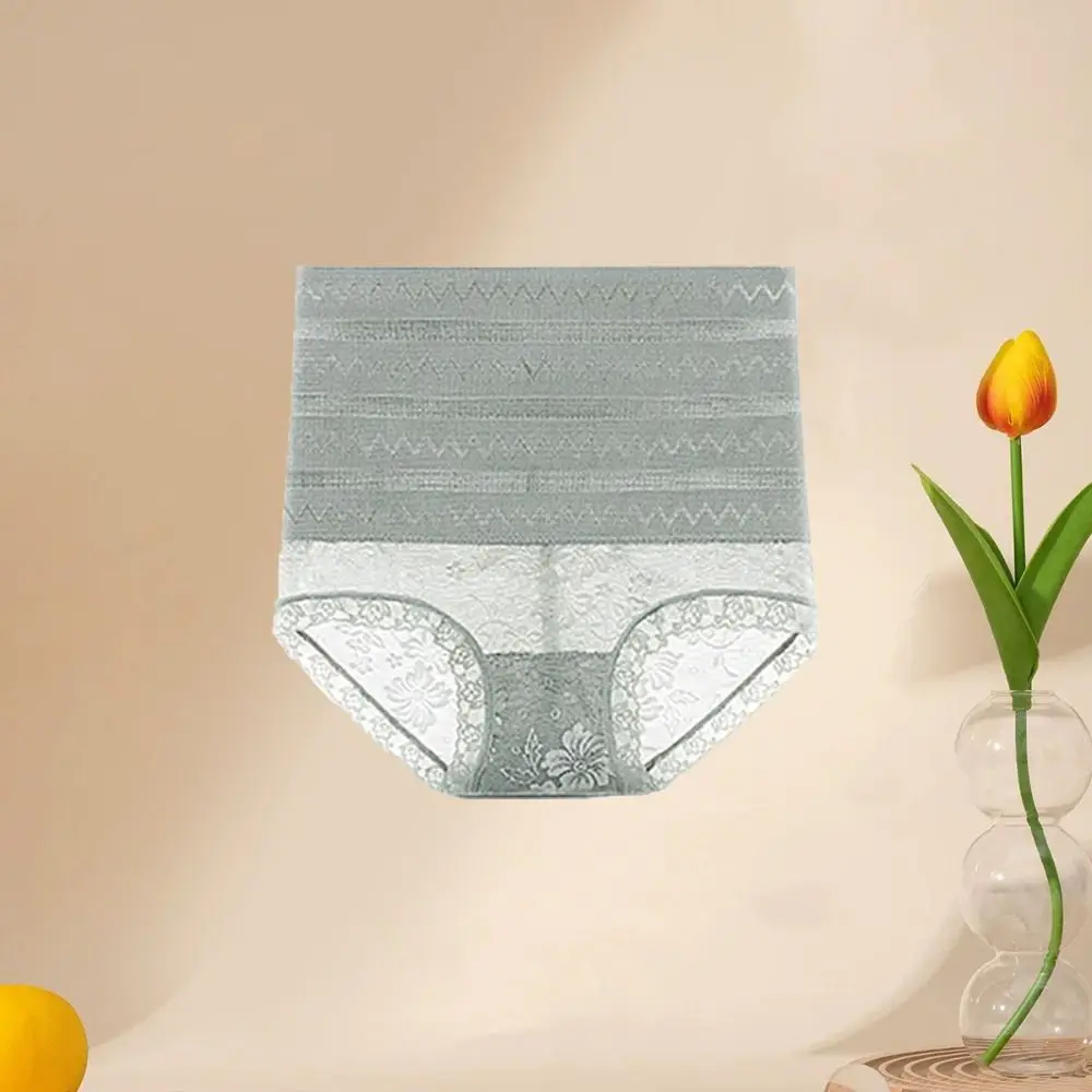 

High Waist Postpartum Body Shaper Lace Flower Wave Stripe Butt Lifter Briefs Belly Contracting Shapewear Seamless Underpants