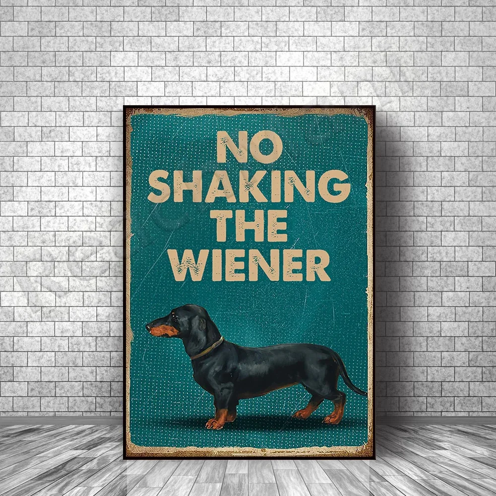 ملصق Dachshund Don't Shake فيينا، ملصق عاشق الكلاب، ملصق ديكور منزلي للمعيشة