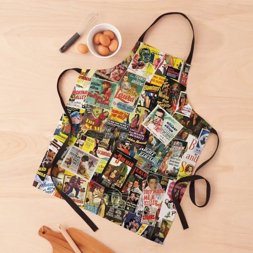 

Film Noir Poster Collage Apron For Nail Stylist Home and kitchen products Kitchen Supplies Customizable Apron