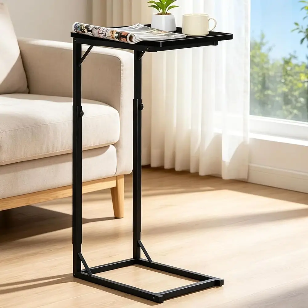 

C-Shaped End Table, Small Side Table or Couch with Sturdy Metal e, Multi-unctional Soa Table or Living Room, Bedroom, Bede, Nigh
