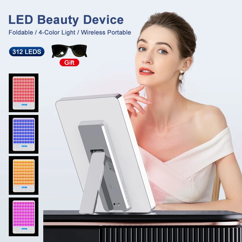 

Фотонная LED-маска VLVEE 312 с большой панелью, беспроводная, перезаряжаемая, для ухода за кожей лица и тела, для салонов и домашнего использования