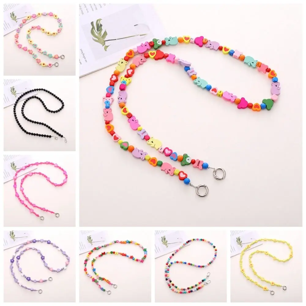 

Crossbody Mobile Phone Lanyard Crossbody Cellphone Lanyard Colored Irregular Mobile Phone Beaded Long Chain Colorful Universal
