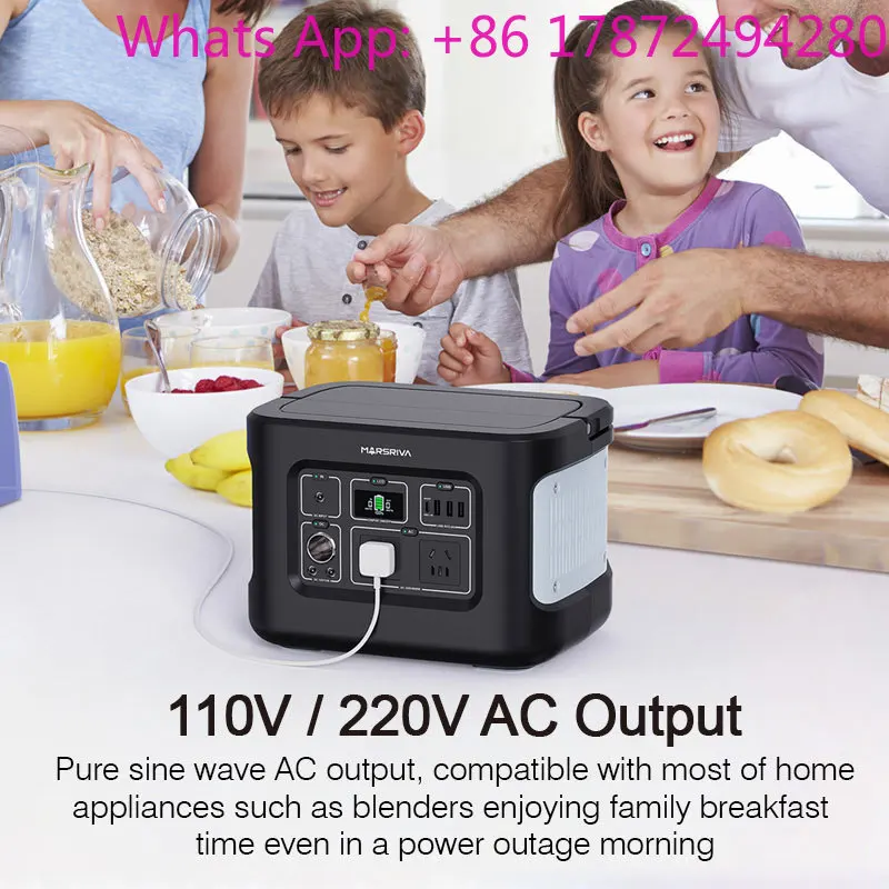 600W AC Output High Power Portable Generator Power Station With LED Light