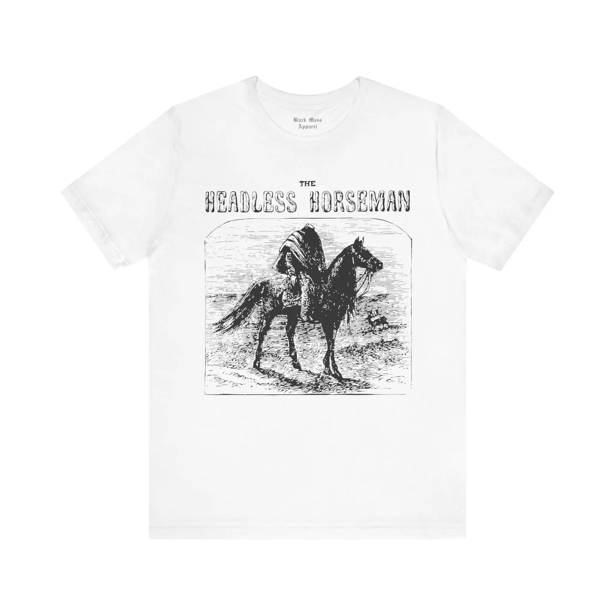 The Headless Horseman I، Vintage Halloween، قميص مجوف نعسان، تي شيرت مخيف، رواية رعب، تي شيرت قصير الأكمام من الجيرسيه الفولكلور