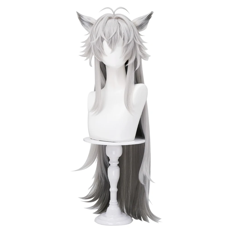 Game Arknights Lappland The Decadenza Cosplay Wig Lappland Cosplay Hair Offwhite Long Hair Wig For Hallowen Play Role Prop