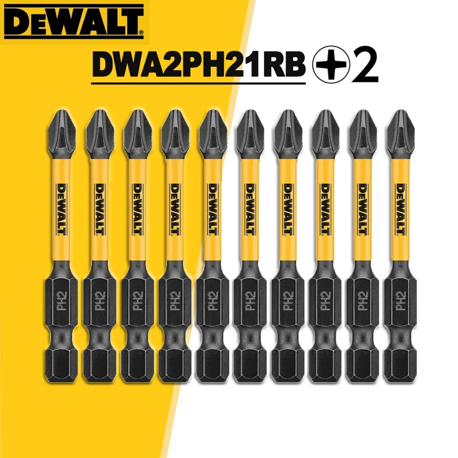 DEWALT Phillips #2 Impact Screwdriver Bit for Electric Drill 2-Piece/5-Piece/10-Piece DWA2PH21RB