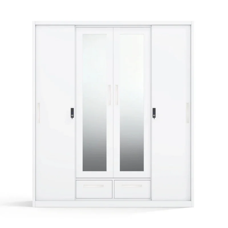 custom.1600mm Metal Wardrobe with 2 Drawers Knock Down Easy Assemble
