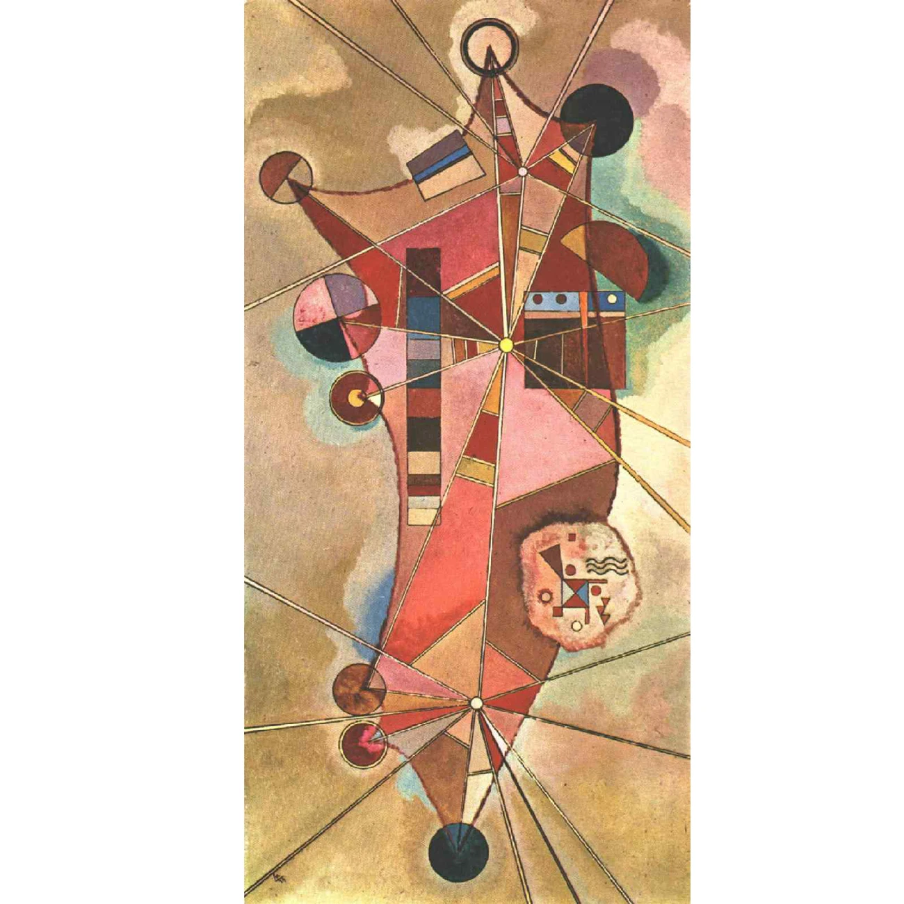 Hand made high quality reproduction of Fixed points by Wassily Kandinsky Abstract oil painting on canvas Wall decor picture