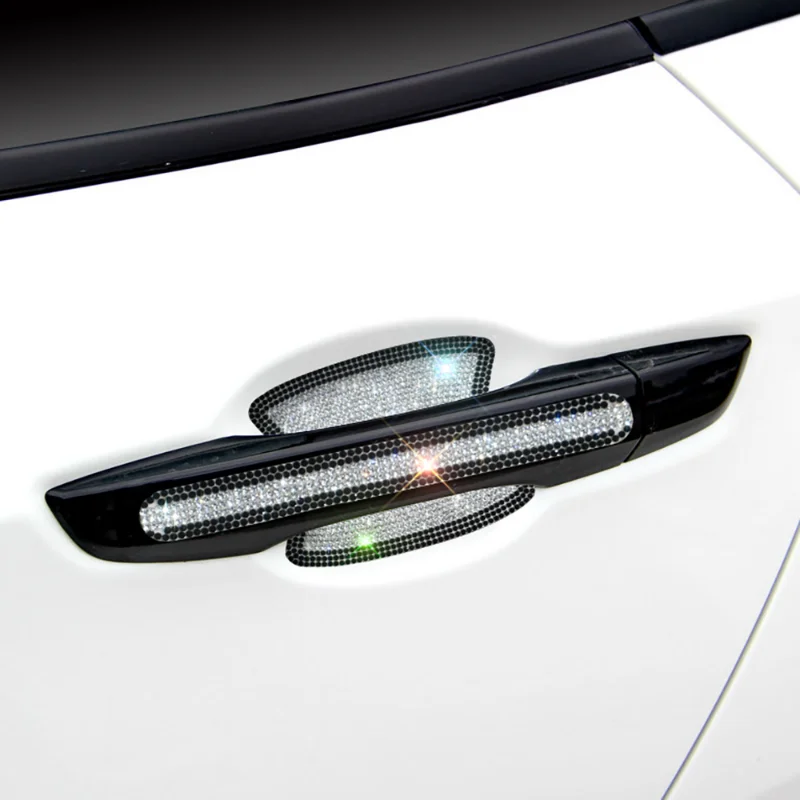 4 / 10pcs Crystal Car Door Handle Stickers Protector Film Waterproof Auto Decor Diamond Bling Car Accessories Interior for Woman