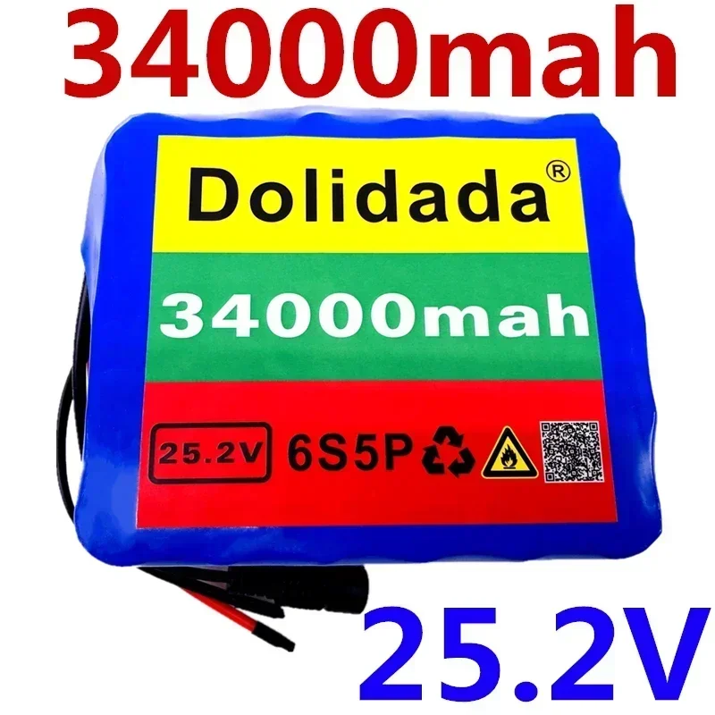 

2024 Новый 34000mAh 6S5P 18650 литий-ионный аккумулятор 25,2 v 34000mAh скутер/литий-ионный аккумулятор