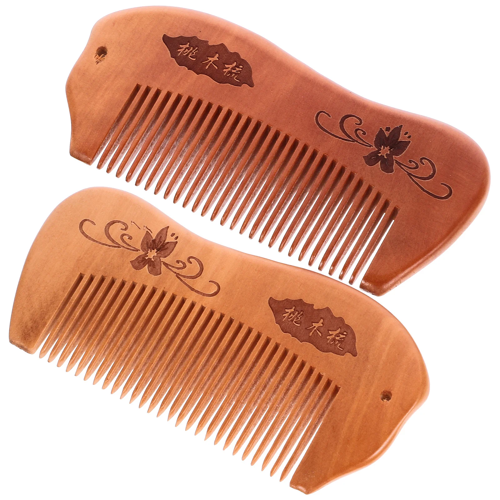 

2Pcs Wooden Comb for Women Hair Anti Static Detangler Handheld Styling Tools Peach Wood Comb for Curly Thick Hair