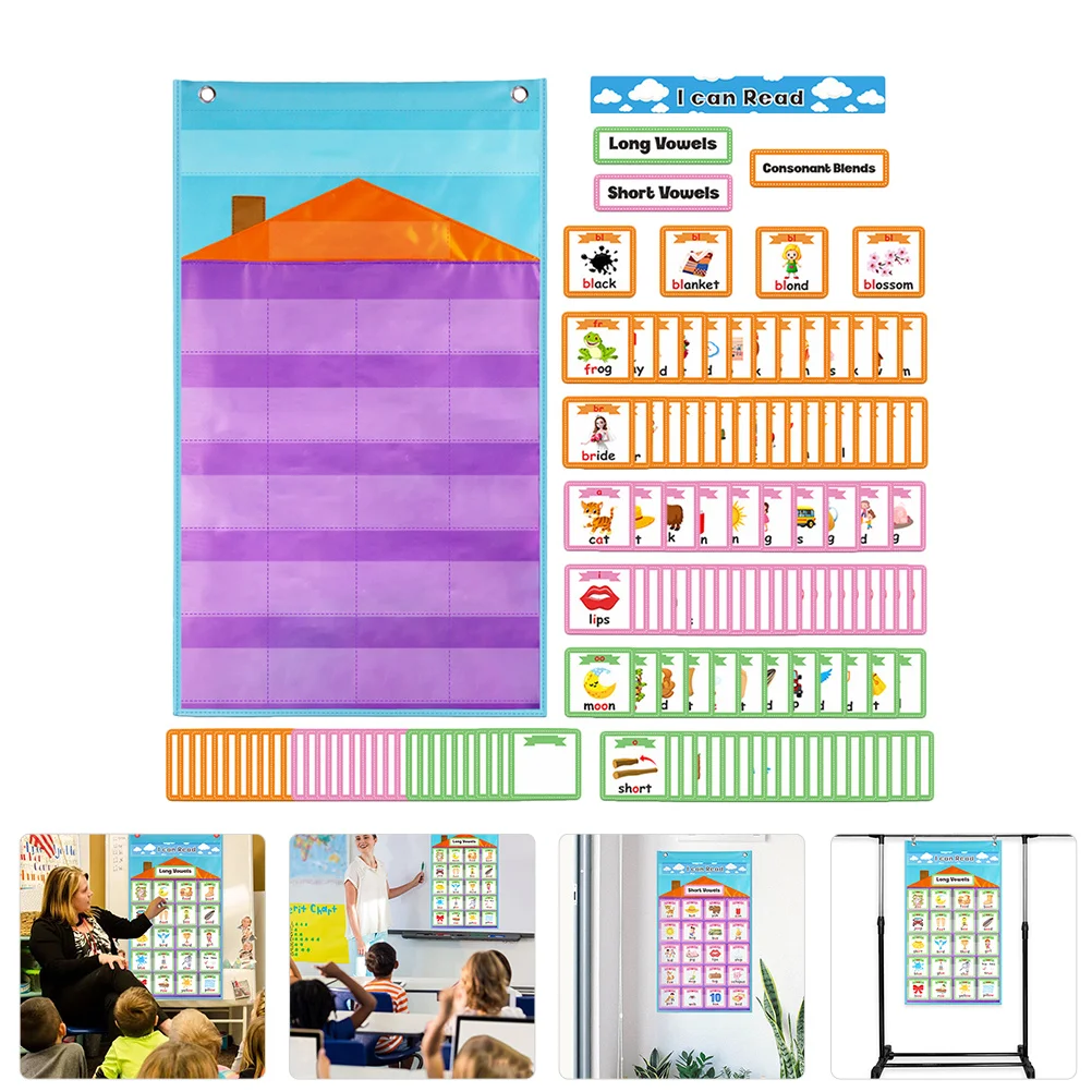 1 set 1 set di carte alfabetiche Kit di apprendimento Grafico tascabile per bambini Design sospeso Gioco di memoria per l'ortografia Strumento di puzzle per l'educazione precoce