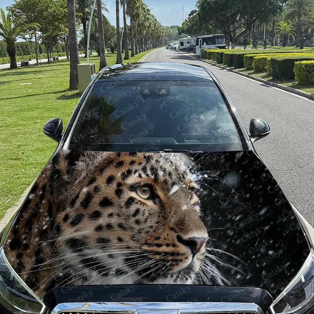 

Charming Leopard Car Hood Stickers - Self-Adhesive, Waterproof and Durable Vinyl Wrap, Decorate And Protect Your Car - The Gift