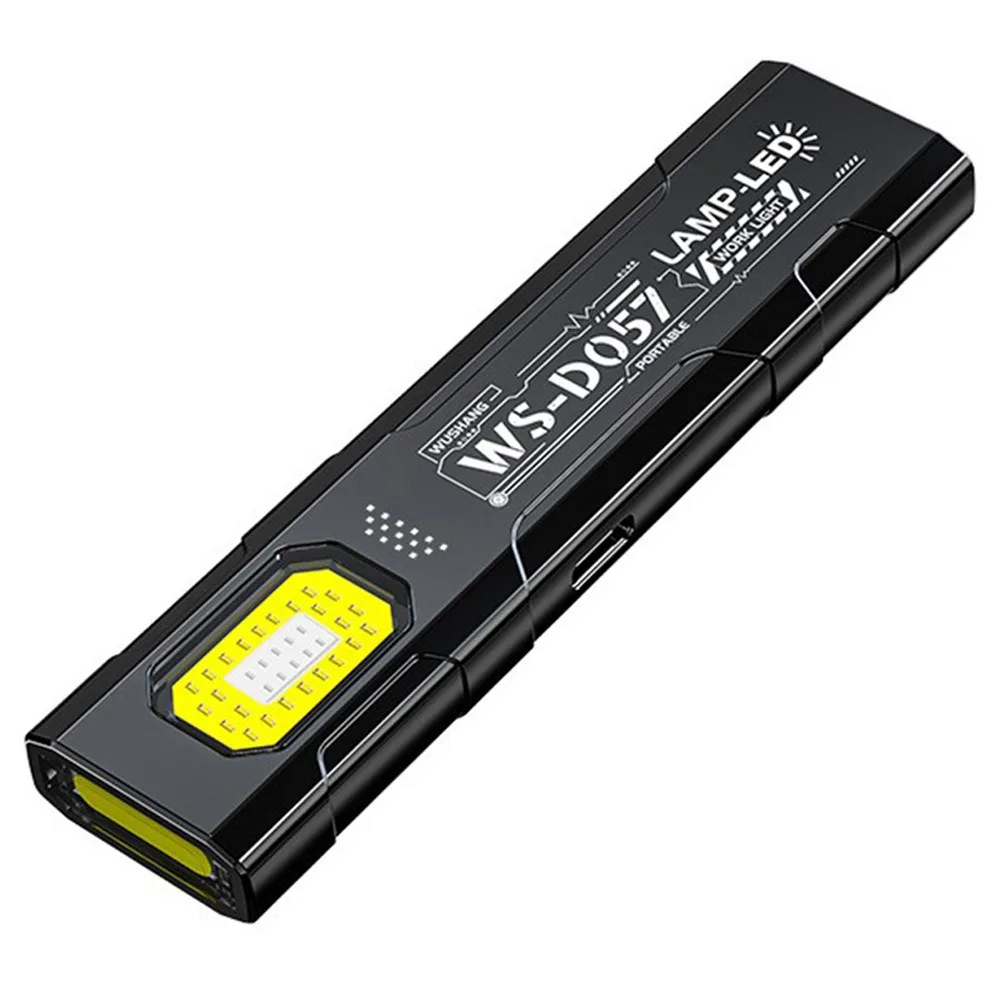 PACOONE Mini tragbare LED-Taschenlampe, wiederaufladbar über USB, COB-Arbeitsleuchte, magnetische Notleuchte