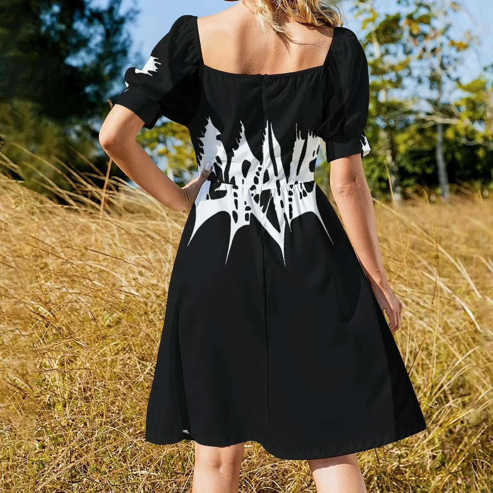 Grave klassisches T-Shirt Kurzarmkleid Festival Outfit Damen Kleid Damen Sommer