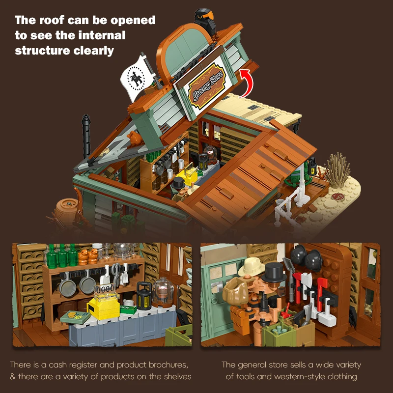 IN VOORRAAD 89144 MOC Street View Westerse Kruidenier Bouwstenen Bricks Model Bouw DIY Speelgoed voor Jongens Kerstcadeau Sets